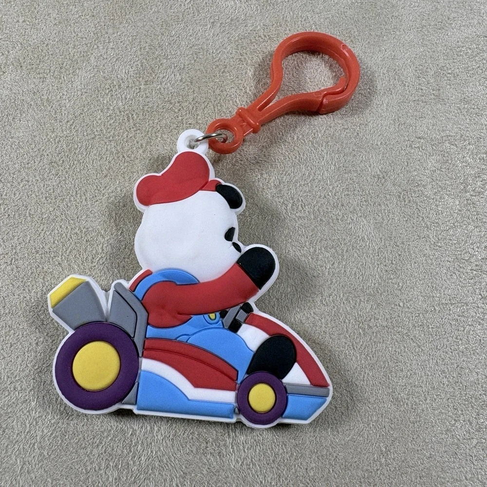 Care Bear in Car Backpack Keychains Clips Purse Charms Bag Tote Fobs (209)